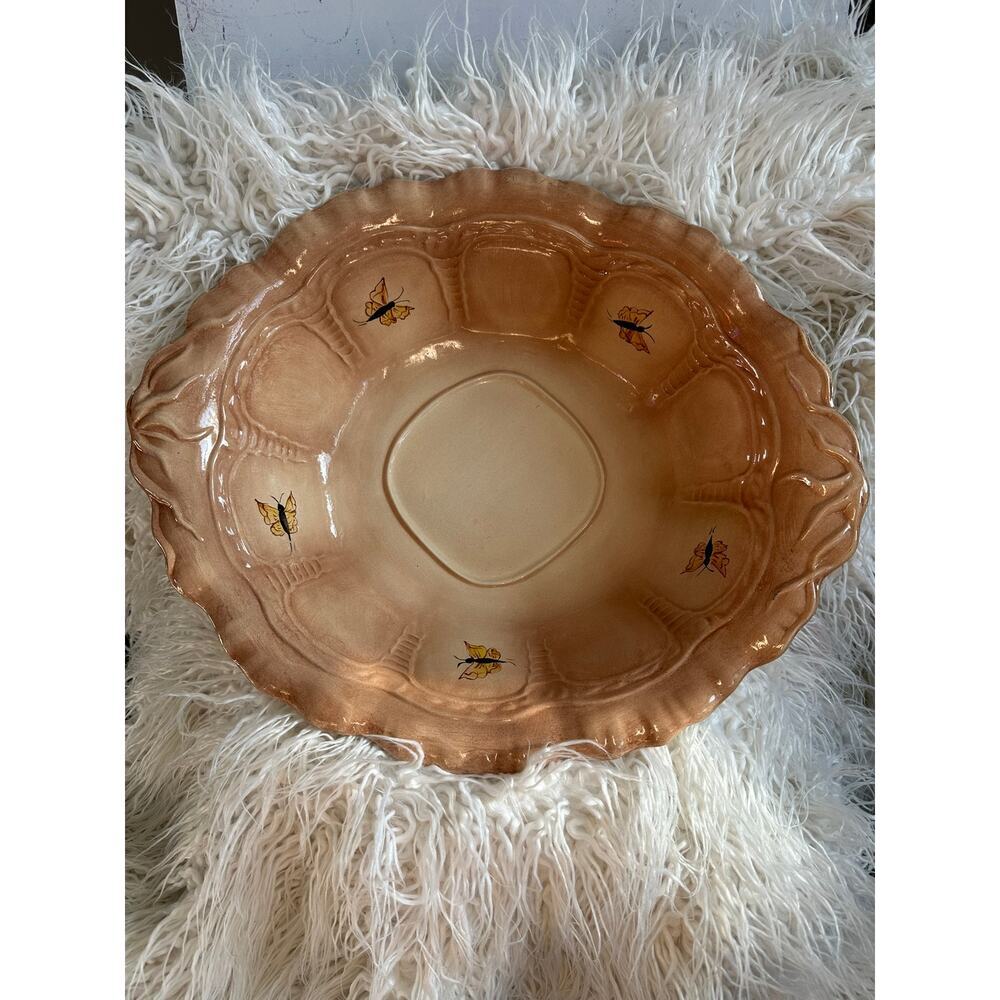 15IN Vintage oval deep dish light pink/peach